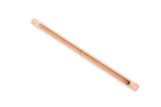 Sklenená slamka - 25cm s dreveným obalom
