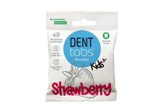 Dentální tablety pro děti Denttabs - bez fluoridu - jahoda