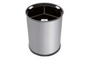 Koš na tříděný odpad - 3 díly - stříbrný (černé nádoby)