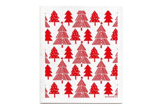Houbička - vánoční stromky červené